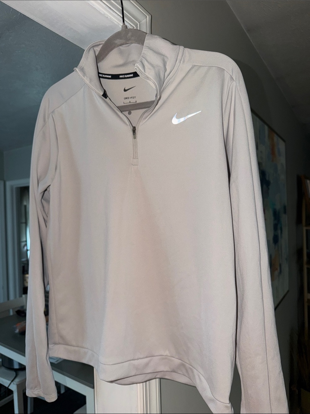 Nike Light Gray Quarter-Zip Dri-FIT Pullover